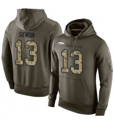 NFL Nike Denver Broncos #13 Trevor Siemian Green Salute To Service Men's Pullover Hoodie