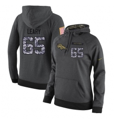 NFL Women's Nike Denver Broncos #65 Ronald Leary Stitched Black Anthracite Salute to Service Player Performance Hoodie