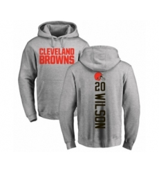 Football Cleveland Browns #20 Howard Wilson Ash Backer Pullover Hoodie