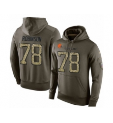 Football Men's Cleveland Browns #78 Greg Robinson Green Salute To Service Pullover Hoodie