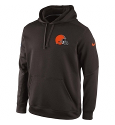 NFL Cleveland Browns Historic Logo Nike KO Chain Fleece Pullover Performance Hoodie - Brown