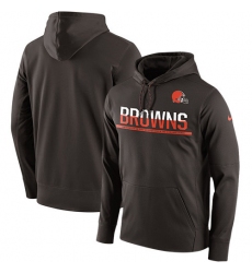 NFL Men's Cleveland Browns Nike Brown Sideline Circuit Pullover Performance Hoodie