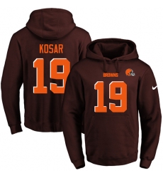 NFL Men's Nike Cleveland Browns #19 Bernie Kosar Brown Name & Number Pullover Hoodie