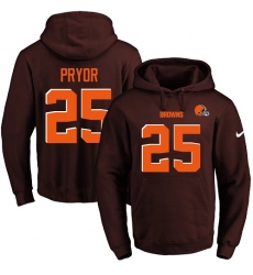 NFL Men's Nike Cleveland Browns #25 Calvin Pryor Brown Name & Number Pullover Hoodie