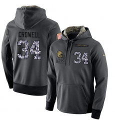 NFL Men's Nike Cleveland Browns #34 Isaiah Crowell Stitched Black Anthracite Salute to Service Player Performance Hoodie