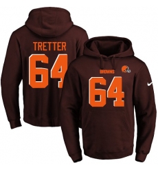 NFL Men's Nike Cleveland Browns #64 JC Tretter Brown Name & Number Pullover Hoodie