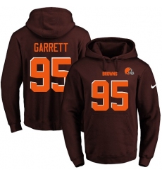 NFL Men's Nike Cleveland Browns #95 Myles Garrett Brown Name & Number Pullover Hoodie