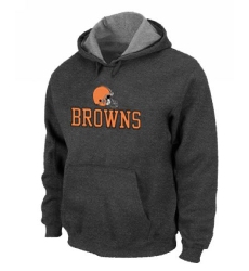 NFL Men's Nike Cleveland Browns Authentic Logo Pullover Hoodie - Dark Grey