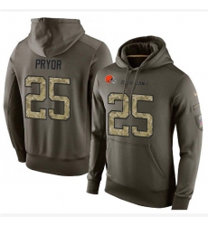 NFL Nike Cleveland Browns #25 Calvin Pryor Green Salute To Service Men's Pullover Hoodie