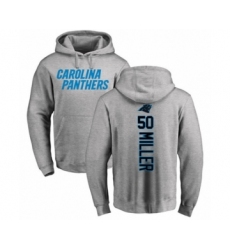 Football Carolina Panthers #50 Christian Miller Ash Backer Pullover Hoodie