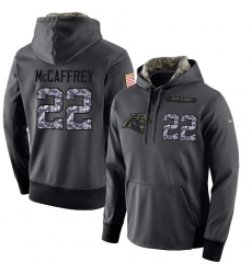 NFL Men's Nike Carolina Panthers #22 Christian McCaffrey Stitched Black Anthracite Salute to Service Player Performance Hoodie