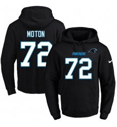 NFL Men's Nike Carolina Panthers #72 Taylor Moton Black Name & Number Pullover Hoodie