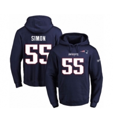 Football Men's New England Patriots #55 John Simon Navy Blue Name & Number Pullover Hoodie