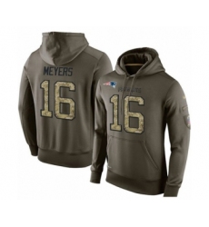 Football New England Patriots #16 Jakobi Meyers Green Salute To Service Men's Pullover Hoodie