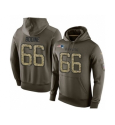 Football New England Patriots #66 Russell Bodine Green Salute To Service Men's Pullover Hoodie