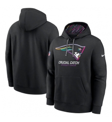 Men's New England Patriots Black 2024 Crucial Catch Club Pullover Hoodie