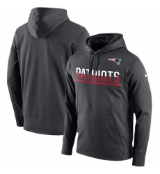 NFL Men's New England Patriots Nike Anthracite Sideline Circuit Pullover Performance Hoodie