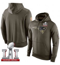 NFL Men's New England Patriots Nike Olive Salute To Service KO Performance Super Bowl LI 51 Hoodie