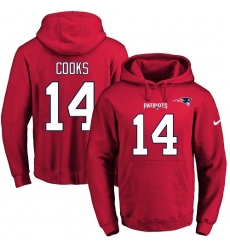 NFL Men's Nike New England Patriots #14 Brandin Cooks Red Name & Number Pullover Hoodie