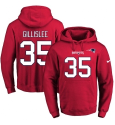 NFL Men's Nike New England Patriots #35 Mike Gillislee Red Name & Number Pullover Hoodie