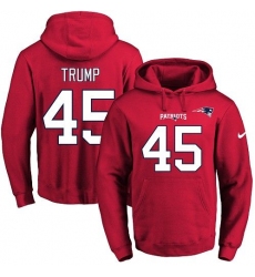 NFL Men's Nike New England Patriots #45 Donald Trump Red Name & Number Pullover Hoodie