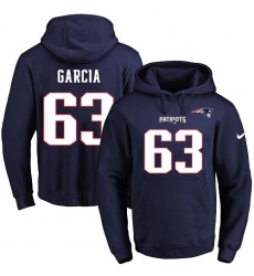 NFL Men's Nike New England Patriots #63 Antonio Garcia Navy Blue Name & Number Pullover Hoodie