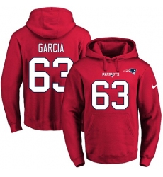 NFL Men's Nike New England Patriots #63 Antonio Garcia Red Name & Number Pullover Hoodie