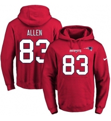 NFL Men's Nike New England Patriots #83 Dwayne Allen Red Name & Number Pullover Hoodie