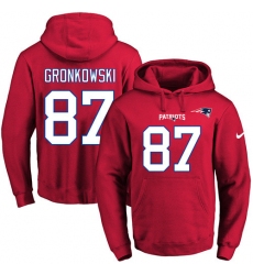 NFL Men's Nike New England Patriots #87 Rob Gronkowski Red Name & Number Pullover Hoodie