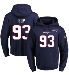 NFL Men's Nike New England Patriots #93 Lawrence Guy Navy Blue Name & Number Pullover Hoodie