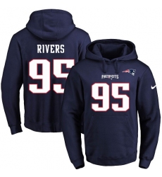 NFL Men's Nike New England Patriots #95 Derek Rivers Navy Blue Name & Number Pullover Hoodie