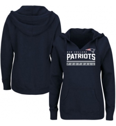 NFL New England Patriots Majestic Women's Self Determination Pullover Hoodie - Navy