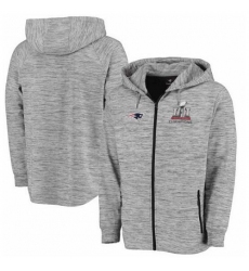 NFL New England Patriots Pro Line by Fanatics Branded Super Bowl LI Champions Left Tackle Space Dye Full-Zip Hoodie - Heathered Gray