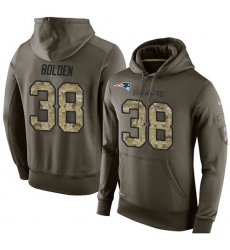 NFL Nike New England Patriots #38 Brandon Bolden Green Salute To Service Men's Pullover Hoodie