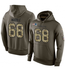 NFL Nike New England Patriots #68 LaAdrian Waddle Green Salute To Service Men's Pullover Hoodie