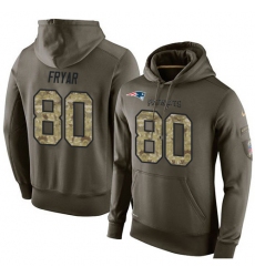 NFL Nike New England Patriots #80 Irving Fryar Green Salute To Service Men's Pullover Hoodie