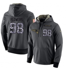 NFL Nike New England Patriots #98 Trey Flowers Stitched Black Anthracite Salute to Service Player Performance Hoodie