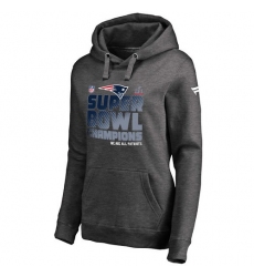 NFL Women's New England Patriots Pro Line by Fanatics Branded Charcoal Super Bowl LI Champions Trophy Collection Locker Room Pullover Hoodie