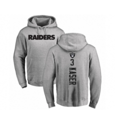 Football Oakland Raiders #3 Drew Kaser Ash Backer Pullover Hoodie
