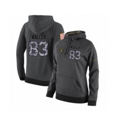 Football Women's Oakland Raiders #83 Darren Waller Stitched Black Anthracite Salute to Service Player Performance Hoodie