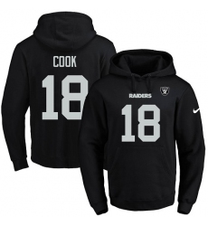 NFL Men's Nike Oakland Raiders #18 Connor Cook Black Name & Number Pullover Hoodie