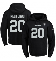 NFL Men's Nike Oakland Raiders #20 Obi Melifonwu Black Name & Number Pullover Hoodie