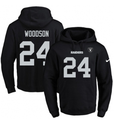 NFL Men's Nike Oakland Raiders #24 Charles Woodson Black Name & Number Pullover Hoodie