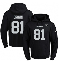 NFL Men's Nike Oakland Raiders #81 Tim Brown Black Name & Number Pullover Hoodie