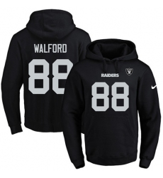 NFL Men's Nike Oakland Raiders #88 Clive Walford Black Name & Number Pullover Hoodie