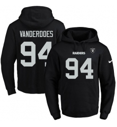 NFL Men's Nike Oakland Raiders #94 Eddie Vanderdoes Black Name & Number Pullover Hoodie