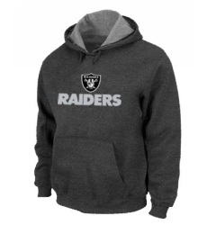 NFL Men's Nike Oakland Raiders Authentic Logo Pullover Hoodie - Dark Grey