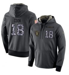 NFL Nike Oakland Raiders #18 Connor Cook Stitched Black Anthracite Salute to Service Player Performance Hoodie