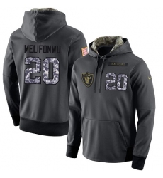 NFL Nike Oakland Raiders #20 Obi Melifonwu Stitched Black Anthracite Salute to Service Player Performance Hoodie