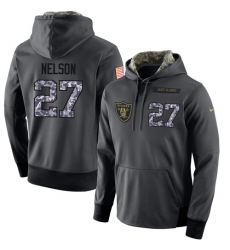 NFL Nike Oakland Raiders #27 Reggie Nelson Stitched Black Anthracite Salute to Service Player Performance Hoodie